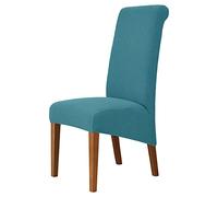 DZYP Large Dining Chair Covers High Back Stretch Super Fit Washable Removable Seat Covers Protector Slipcovers for Dining Room (Turquoise Blue,Set of 4)