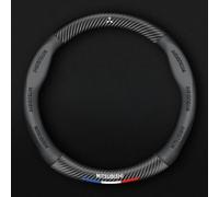 DZYYDS Car Steering Wheel Cover for Mitsubishi Mirage,Microfiber Leather Automotive Steering Wheel Protector Anti-slip Breathable With Car Logo Emblem Interior Accessories