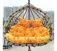 DZZTHSH Double Hanging Wicker Chair Cushion,Hammock Chair Cushions, Thickening 2 Persons Seater Hanging Egg Swing Seat Cushion,Washable Hanging Egg Chair Cushions Replacement(Only Cushion)