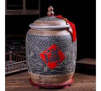 DZZTHSH Grain & Rice Dispenser,Home Grain Storage Ceramic Container,Large Capacity Food Storage Jar,Ceramic Rice Storage Jar,Rice Storage Containe, Suitable for Flour,Sugar,Cereal,Coffee,Rice