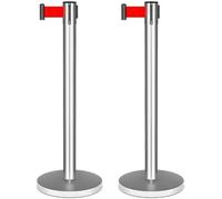 DZZTHSH Retractable Crowd Control Stakes, Heavy Duty Post Barrier Set for Airports, Sturdy Holder for Barrier Signs