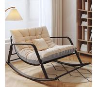 DZZTHSH Rocking Chair with Padded Cushion Outdoor Patio Rocking Chair Comfortable rocking chair,Reclining rocking chairSuitable for living room garden front porch backyard various occasions