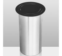 DZZTHSH Stainless Steel Embedded Trash Chute, Round Countertop Waste Bin with Flap Lid, Recessed Trash Grommets for Modern Kitchens, Space-Saving Waste Solution