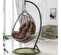 DZZTHSH Swing Chair Cushion For Garden Patio Rattan Swing Chair, Egg Shaped Hammock Chair Cushion For Outdoor/Indoor Furniture Decoration(Not Include The Wicker Chair, Only Cushion)