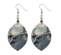 E-2D Advanced Hawkeye Fighter Jet Womens Wood Earrings Teardrop Dangle | Pendant,Travel,Party