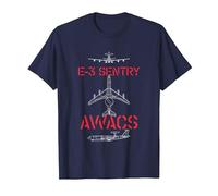 E-3 Sentry AWACS - Military Plane Pilot T-Shirt, Men, Navy Blue, XX-Large