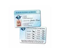 (E) 50 X Plastic Santa Claus Flying Licence Christmas Eve Box Driving Licence Style