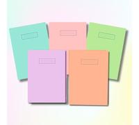 E&A Distribution Limited A4 Notebook Pastel Card Cover Exercise Books (Pack of 1, 5 and 10) - 80pages, 8mm Feint Ruled sheets Margin, Eco-Friendly 75gsm - School, Work, A4 Exercise Books (Pack of 5)
