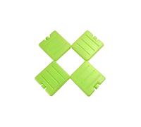 E&A Distribution Limited Ice Packs (Set of 4) Reusable Cool Packs for Lunch Boxes, Cooler, Freezer, Long Lasting, Slim, Stackable, Square Design (Green)