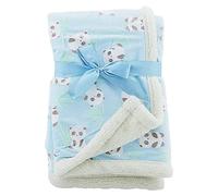 "E&A" Luxury Soft Fleece Baby Blanket Jungle Design 75 x 100cm for Babies from Newborn (Baby Panda Blue)