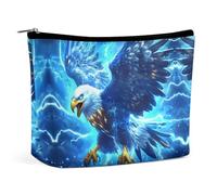 E-agles Braving Thunders Cute Makeup Bag for Women Portable Cosmetic Pouch Lightweight Travel Toiletry Bags