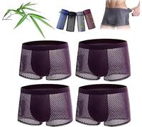 E-ALLDIR Bamboo Fiber Boxer Briefs, Breathable Bamboo Fibre Boxer Shorts Bamboo Fiber Boxer Briefs, bio-fit Bamboo Boxer Shorts, Softness Breathability, For All-Day Comfort