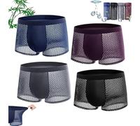 E-ALLDIR Bamboo Fiber Boxer Briefs, Breathable Bamboo Fibre Boxer Shorts Bamboo Fiber Boxer Briefs, bio-fit Bamboo Boxer Shorts, Softness Breathability, For All-Day Comfort Mix 4XL