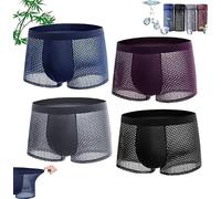 E-ALLDIR Bamboo Fiber Boxer Briefs, Breathable Bamboo Fibre Shorts Bamboo Fiber Boxer Briefs, bio-fit Bamboo Shorts, Softness Breathability, For All-Day Comfort Mix 3XL