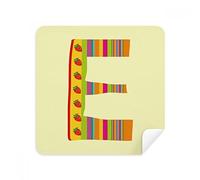 E Alphabet Strawberry Fruit Cute Pattern Glasses Cleaning Cloth Phone Screen Cleaner Suede Fabric 2pcs
