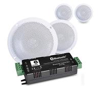 E-Audio B300A Kitchen and Bathroom Ceiling Speakers Wireless Bluetooth Amplifier Home Audio (Set of Four)