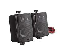E-Audio B416B Wall Mount Speakers with Brackets Background Music Home Hi-FI Stereo PA 3 Inch 3-Way 80w Black