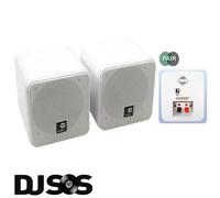 Pair Of White 5” ABS Bookshelf Cube Speakers 80W HiFi Surround Sound Home Cinema