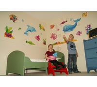 e-baby-store Giant Sea, Fish, Dolphin Wall, Furniture Stickers For Nursery, Childrens, Baby, Childs, Kids, Boys, Girls Bedroom, Playroom. Decals, Stickarounds, Murals, Wallpaper, Adhesives. Room Makeover Kit.