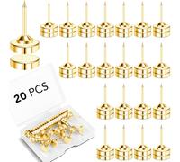 E BAVITE 20 Set Magnetic Push Pins,Flat Push Pin, Magnetic Thumb Tacks for Wall Bulletin Board Poster and Photo Hangers (Gold)