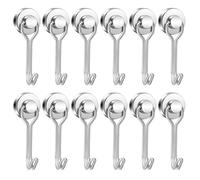 E BAVITE Swivel Swing Magnetic Hook New Upgraded, 25LB(12pack) Refrigerator Magnetic Hooks,Strong Neodymium Magnet Hook, Perfect for Refrigerator and Other Magnetic Surfaces