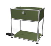 E bedside table with dimmable light USM Haller Olive green - DE_QS_M18