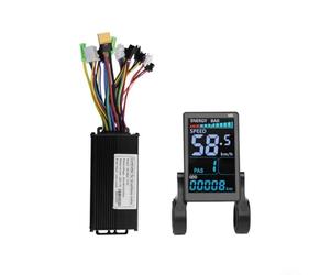 E-bike Controller And M5 Lcd Display Kit, Sine Wave Tri-mode For 24v 36v 48v Systems, Supports 250w To 1500w Motors With Hall Sensor Learning, Aluminum Alloy Case For Electric Bicycle Conversion(22A)