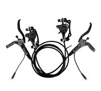 E-Bike Electric Hydraulic Disc Brake Set,E-Bike Hydraulic Disc Brake Set Electric Bicycle Cut Off Brake Lever With Rotor，Complete Bike Brake Set (Black)