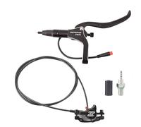 E-Bike Hydraulic Disc Front Brake Set Left Mounting 2-Piston Front/Right 2-PIN Magnetic Sensor Power-Off & 2.2m Hose Alu Alloy Handle