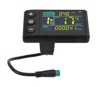 E-Bike LCD Display Panel E-Bike Display Screen Adjustable Brightness 5 Pins Clear Visibility Multifunctional ABS and Acrylic for Bicycle Handlebars