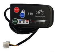E-Bike LED Display for KT LED880 Control System Supporting 36V and 48V Input with Fault Code Indication and Unit Switching