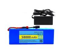 E-Bike Lithium-Ion Battery Pack 48V 58AH 18650, 13s3p for Electric Bicycle/Scooter with Charger, Anderson plug(XT60)