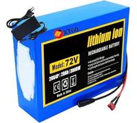 E-Bike Lithium-Ion Battery Pack 72V 20Ah with Charger, With Anderson plug, Compatible with 200W-1500W Systems(XT90)