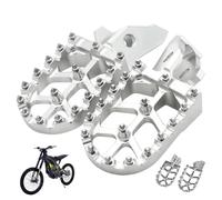 E-Bike Pegs, 1 Pair Dirt Bike Pegs, Sturdy Aluminum Alloy Motorcycle Foot Dirt CNC Footpegs Foot Pedals Rests, Silver