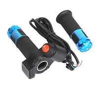 E - Bike Thumb Throttle with Digital LCD Voltage Display, Universal 12V - 99V Battery Power Indicator for Electric Bikes, Includes Linear Hall Sensor and 2m Wiring ((Green screen, blue gloves))