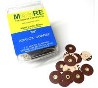 E.C. Moore's Adalox Coarse 7/8" Sanding Disc Snap on Brass Center Pack of 200