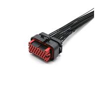 E-Car Connection Universal Waterproof AMP Automotive ECU Connector 776164-1 776286-1 776273-1 770680-1 Plug & Socket Housing with Terminals (23 Pin with Wiring Harness, Black)