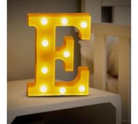 (E) Christmas Ornament Novelty Decorations LED Letter Lights Sign Light Up For Home Party Decoration Light Up Letters Alphabet Letter Sign Battery Powered