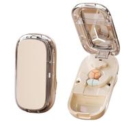 E Chu Adjustable Pill Cutter and Splitter for Multiple Pills, E-Chu Professional Pill Crusher for Small, Tiny or Large Medicine, New Portable Travel Device(Cream White,1/2+1/3)