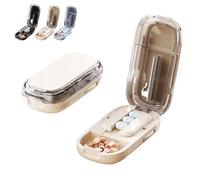 E Chu Adjustable Pill Cutter and Splitter for Multiple Pills, E-Chu Professional Pill Crusher for Small, Tiny or Large Medicine, New Portable Travel Device(Cream White,1/2)