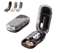 E Chu Adjustable Pill Cutter and Splitter for Multiple Pills, E-Chu Professional Pill Crusher for Small, Tiny or Large Medicine, New Portable Travel Device(Black,1/2)