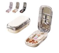 E Chu Adjustable Pill Cutter and Splitter for Multiple Pills, E-Chu Professional Pill Crusher for Small, Tiny or Large Medicine, New Portable Travel Device(Cream White,1/2+1/3+1/4)