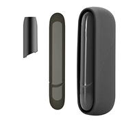 E-Cigarette Case for I-Q-O-S 3.0/3.0 Duo, Silicone Cigarette Case, Scratch Resistant and Shockproof, Accessory Caps for Magnetic Plates (Black)