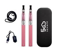 E Cigarettes eGo-T CE4 Vape Pen Starter Kit 5GVAPE Shisha Starter Kit,Dual E-Cig Vape Pens,Long Lasting 1100mAh Battery,Easy Top Refill Cartridge,No E-Liquid No Nicotine (Pink)