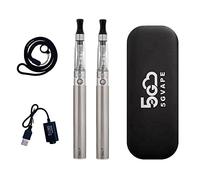 E Cigarettes eGo-T CE4 Vape Pen Starter Set 5GVAPE Shisha Starter Kit,Dual E-Cig Vape Pens,Long Lasting 1100mAh Battery,Easy Top Refill Cartridge,No E-Liquid No Nicotine (Steel)