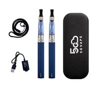 E Cigarettes eGo-T CE4 Vape Pen Starter Set 5GVAPE Shisha Starter Kit,Dual E-Cig Vape Pens,Long Lasting 1100mAh Battery,Easy Top Refill Cartridge,No E-Liquid No Nicotine (Blue)