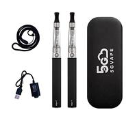 E Cigarettes eGo-T CE4 Vape Pen Starter Set 5GVAPE Shisha Starter Kit,Dual E-Cig Vape Pens,Long Lasting 1100mAh Battery,Easy Top Refill Cartridge,No E-Liquid No Nicotine (Black)