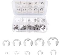E-clip Snap Rings Set, E Clip Circlips Assortment Set, E Clip Snap Ring, Internal Circlip Stainless Steel E-Clips Retaining Rings, 10 Sizes, Internal External Push Button with Storage Box, Pack of 120
