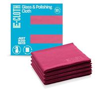 E-Cloth 4-Pack Glass & Polishing Cloth, Sustainable Microfibre Cleaning Cloth Set, Perfect Cleaner for Glass, Windows and Mirrors, Washable and Reusable, 100 Wash Promise, Raspberry Pink