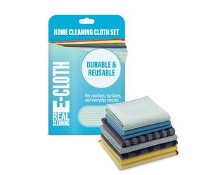 E-Cloth 8pc Home Cleaning Set, Contains Multiple Microfibre Cleaning Cloths for Household Cleaning, Dusting and Polishing Surfaces, Bathroom, Kitchen and Cars, Washable and Reusable, 100 Wash Promise